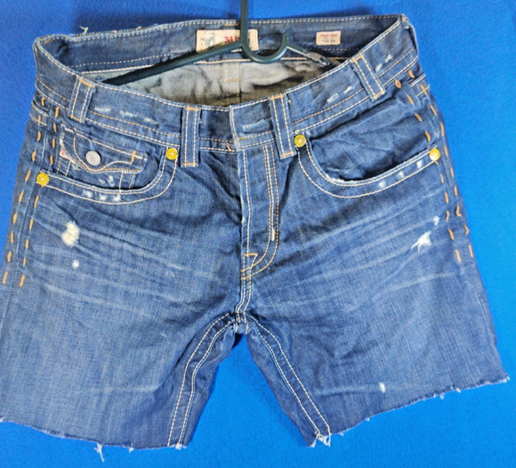 MEK DNM Pants - MEK Denim Women’s Shorts Size 33 Cutoff Distressed Button Fly Blue Y2K